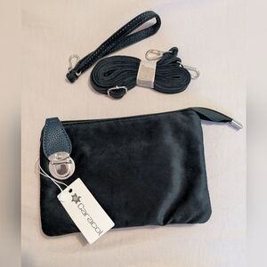 Caracol Green Velvet Crossbody Bag